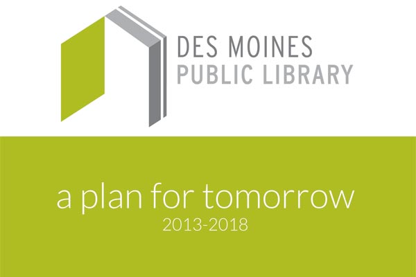 Des Moines Public Library logo, designed by The Ivy Group