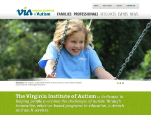 Virginia Institute of Autism (VIA) website homepage