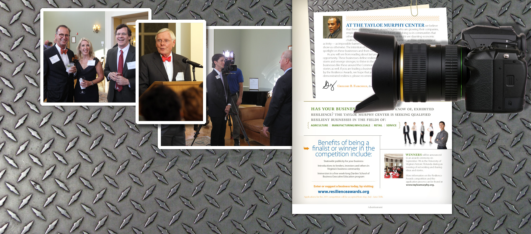 Booklet design for Taylor Murphy Resilience Awards at UVA Darden School of Business