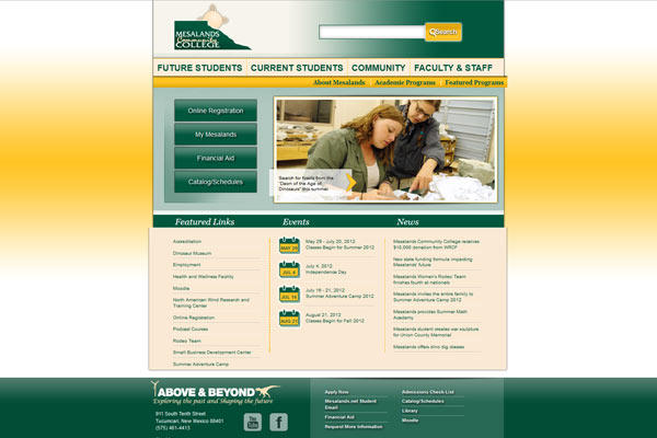 Website Development for Mesalands Community College in NM
