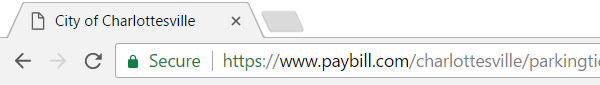 SSL - Charlottesville.org's third party bill paying site Paybill.com