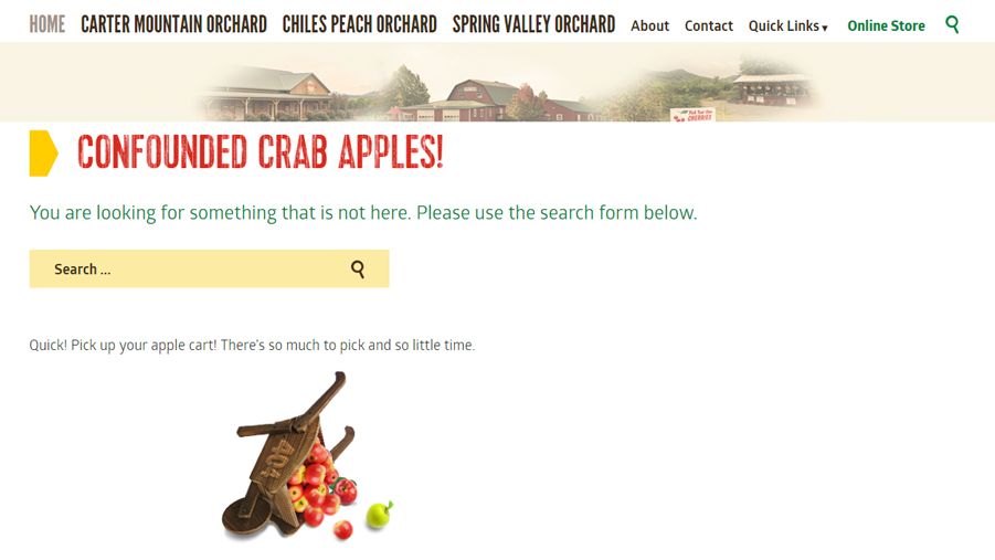 404 error page for Chiles Family Orchards