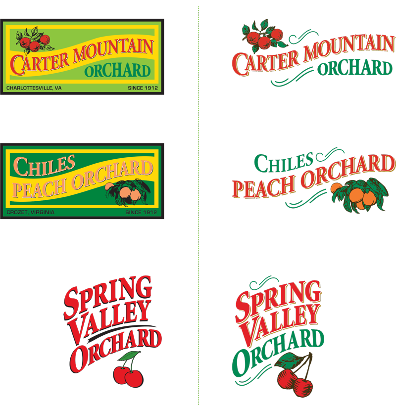 Logo refreshes for three orchards in 2014