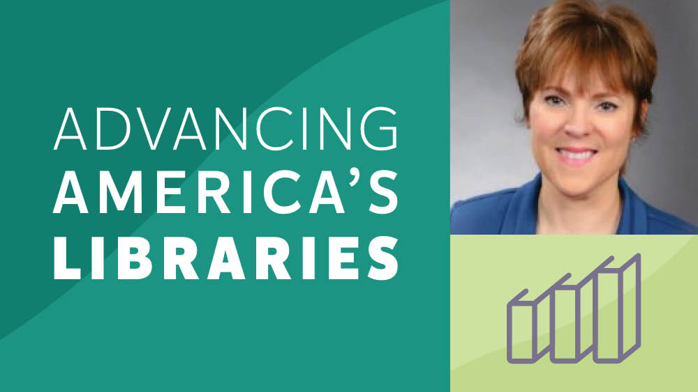 Advancing America's Libraries Podcast episode on advice for new library directors with Michele Stricker