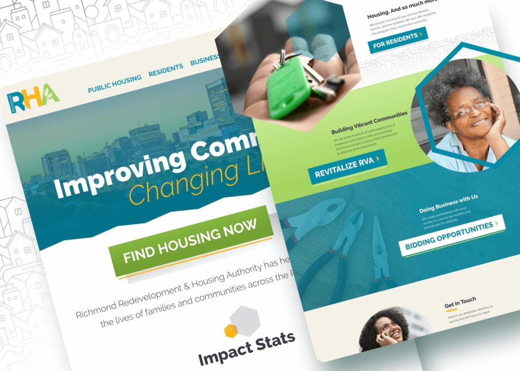 Web design samples for Richmond Redevelopment & Housing Authority by Ivy Group