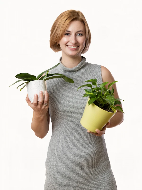 Fraziska Matiuk holding her favorite plants