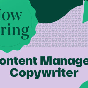 Now Hiring Content Manager/Copywriter