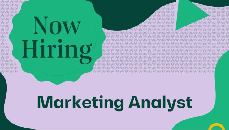 Now hiring designed image for Marketing Analyst